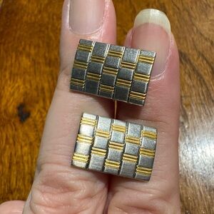 Trump Gold and Silver Woven Pattern Cufflinks